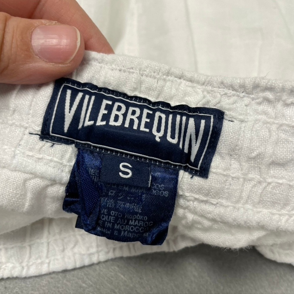 Vilebrequin Cargo Shorts Mens S White 100% Linen Elastic Waist BAIP8C2 OF 81718 - Picture 11 of 16